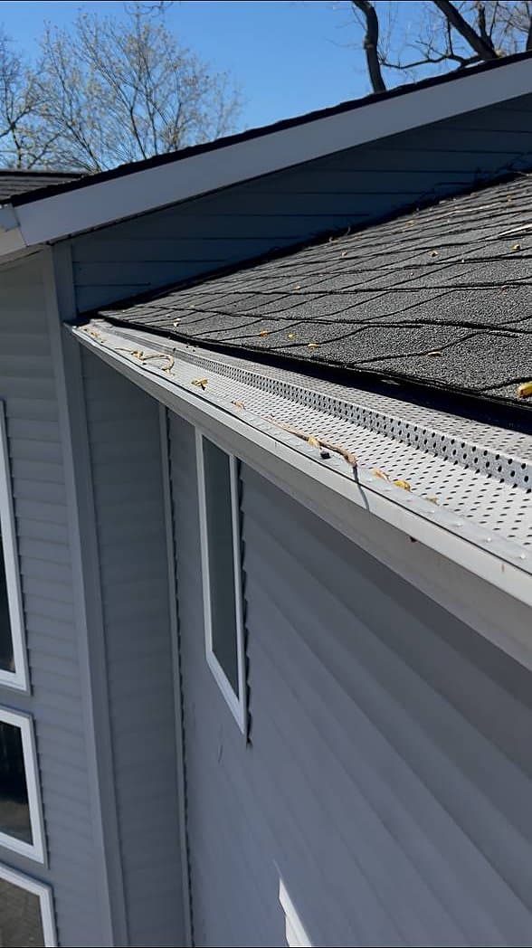 Gutters cleaned and brightened on a Metro Detroit home