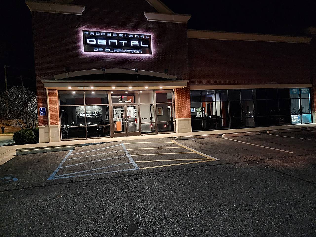 Dental office storefront cleaned overnight