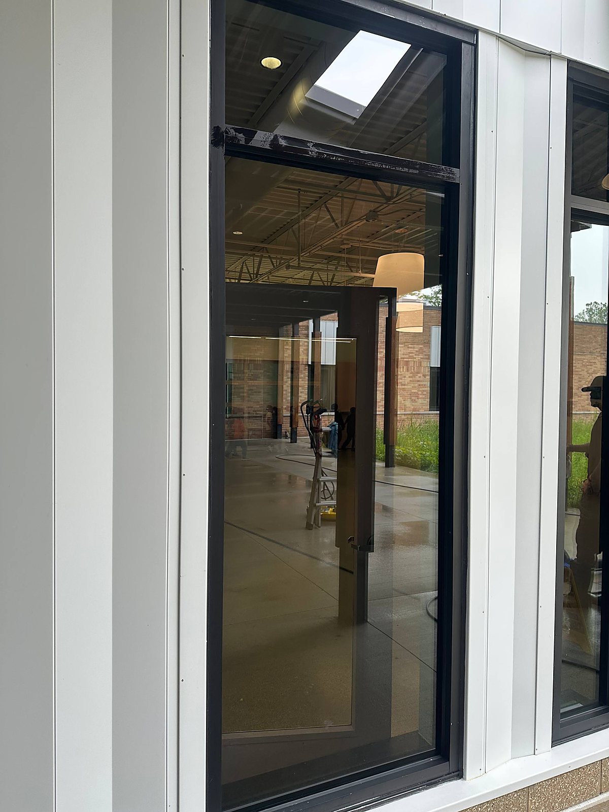 Commercial storefront glass cleaned in Metro Detroit