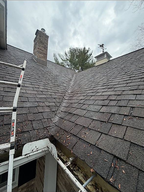 Roof valley and gutters cleaned out at a Macomb County home