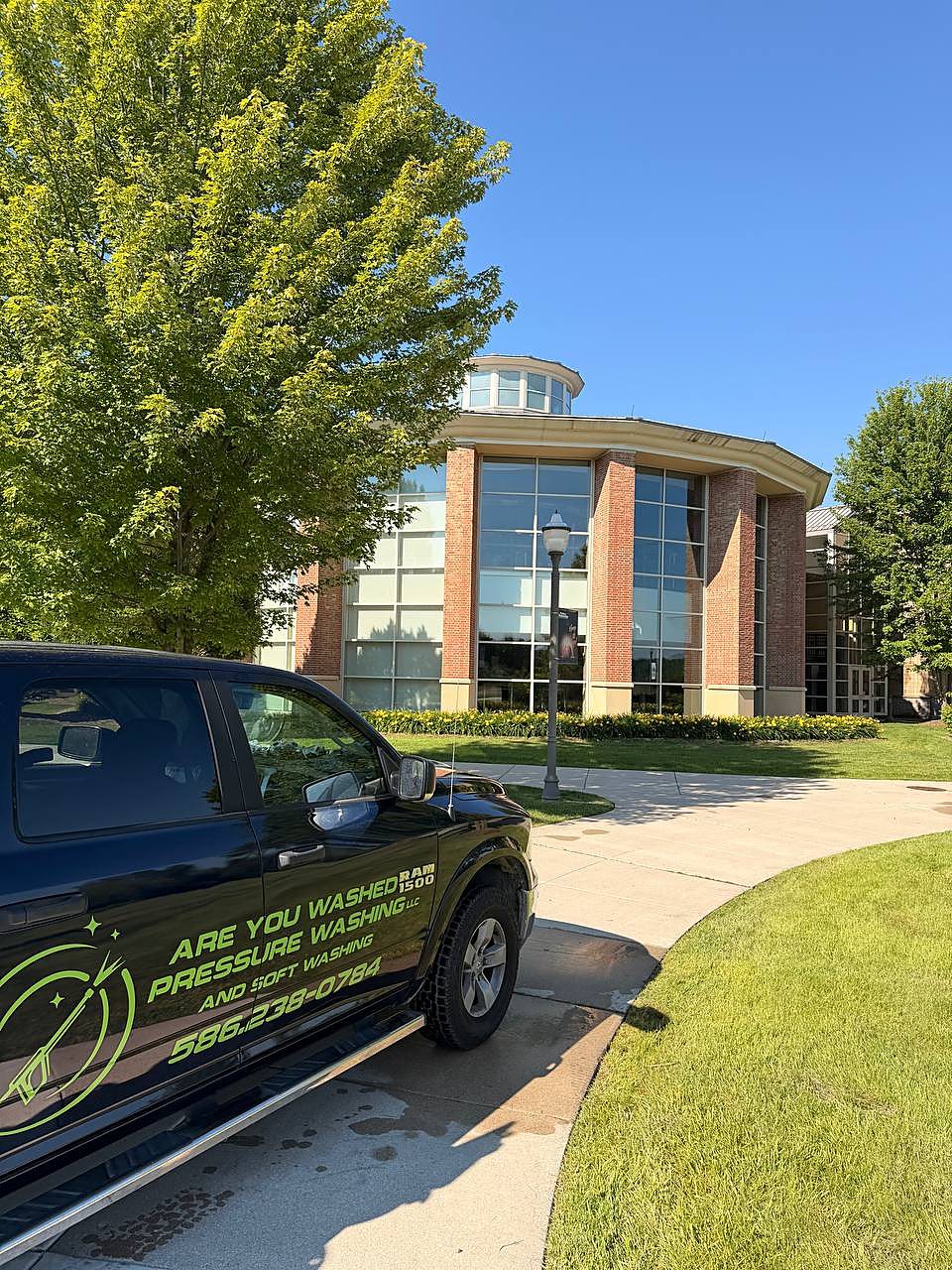 Are You Washed on site for commercial window cleaning in Metro Detroit